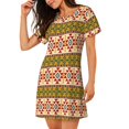 thumbnail image 2 of Easygdp Aztec Camisón de manga corta para mujer, informal, estampado, 2 of 6