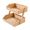 thumbnail image 3 of Cesta de fruta de madera de bambú, cesta de mesa, estantes de despensa, estante de almacenamiento multiusos para aperitivos, soportes para bebidas par 2 capas, 3 of 9