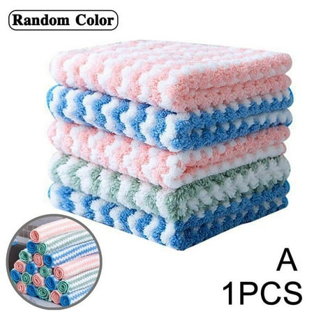 

Coral Velvet Cationic Rag Absorbing Water Oil-free And Lint-free Dish Towel Kitchen Cleaning Rag Scouring Pad K0O4