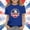 Dark Blue, variant on Girls Dark Blue American Flag T-Shirt Patriotic Kids Short Sleeve 4th of July Kids 3 Years,Size 4 T