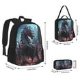 thumbnail image 2 of Bingfone Urban Mechanical Dragon for Backpack Lunch Bag Pencil Case Set, Large Capacity School Backpack Combination Three-piece Set, Unisex, 2 of 7