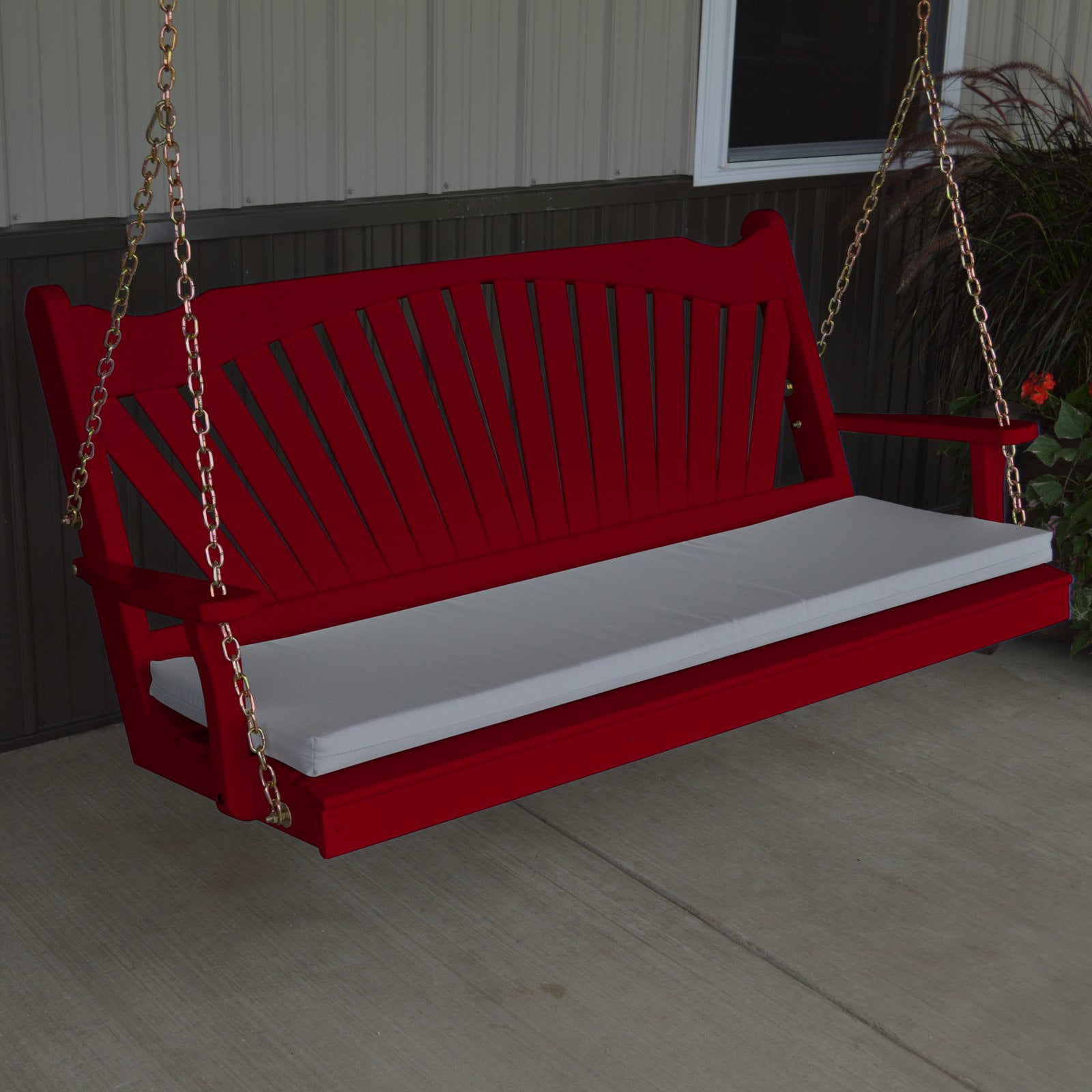 A & L Furniture Yellow Pine Fanback Porch Swing by A and L Furniture Co