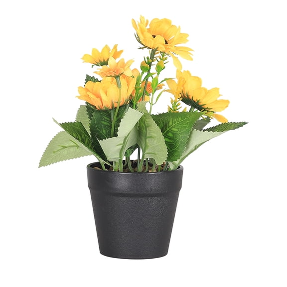 Oumilen Artificial Potted Sunflower, Faux Plant for Home Office Garden Wedding Table Centerpiece