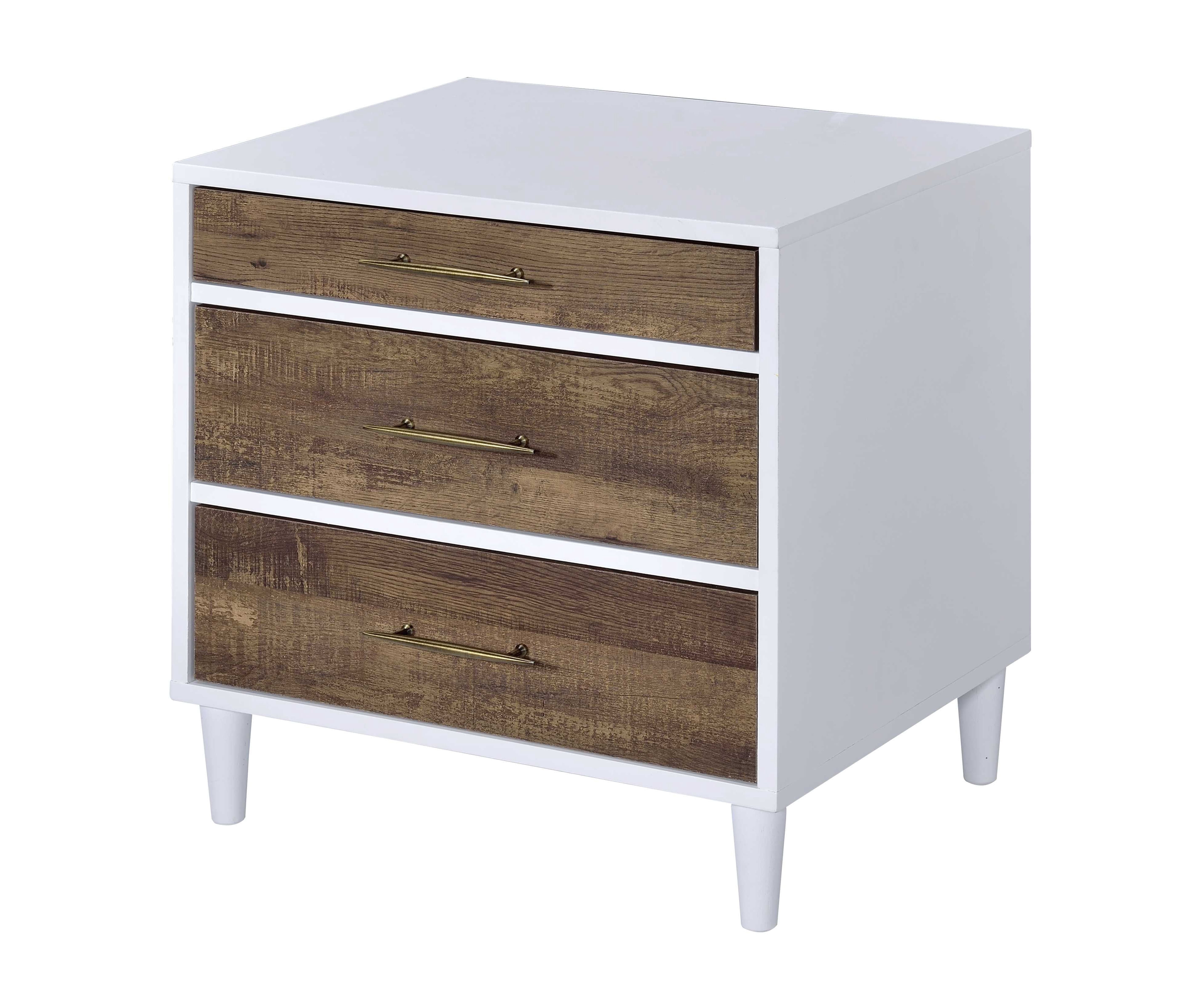Accent Table White & Weathered Oak Finish