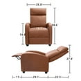 thumbnail image 2 of Vineego Home Theater Recliner with Padded Seat and Backrest, Caramel Faux Leather, 2 of 4