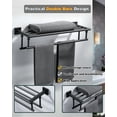 thumbnail image 2 of 24 inch Wowow Stainless Steels Single Towel Holders Wall Mounted Towel Rack in Matte Black, 2 of 5
