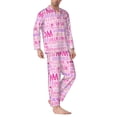thumbnail image 2 of Naloa Best Mom ever Men’s Pajamas Set - Long Sleeve Button Down Sleep Shirt and Pajama Bottoms Sleepwear Set-Large, 2 of 7