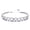 Silver, variant on 14K White Gold Hearts Bangle Adjustable Bracelet with simulated Diamonds in 14K White Gold Plated