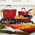 thumbnail image 3 of Rachael Ray Classic Brights Hard Enamel 3 Quart Nonstick Saucepot and Steamer Insert Set with Lid, Red, 3 of 5