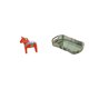 thumbnail image 1 of Figura decorativa de caballo Dalecarlian sueco, ideal para decoración del hogar y estantería. Incluye bandeja para servir alimentos, bandeja para frut, 1 of 8