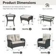 thumbnail image 3 of Opohoro 7-Piece Outdoor Conversation Set with Swivel Rocking Chairs, Glider Loveseat and Ottomans, Coffee & Side Tables, Black/Beige, 3 of 16
