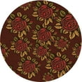 thumbnail image 1 of Ahgly Company Indoor Round Patterned Mahogany Brown Area Rugs, 7' Round, 1 of 6
