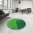 thumbnail image 4 of Ahgly Company Machine Washable Indoor Round Transitional Forest Green Area Rugs, 6' Round, 4 of 7