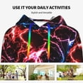 thumbnail image 4 of Lsque Red And Blue Lightning Pattern Casual Women's Hoodie,Hooded Sweatshirt with Kangaroo Pocket,Pullover Hoodie with Eye-catching Drawstrings-Large, 4 of 7