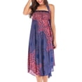 thumbnail image 3 of SWSMCLT Women's Midi Summer Dress Ladies Casual Sundress Gypsy Handkerchief Asymmetric Flowy Long Beach Skirt Hippie Boho Dresses Billowy Swing Pleated Patterned1 Purple Small-Large, 3 of 5