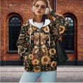 thumbnail image 4 of Garronmavis Sunflower Highland Cow Women's Zip Up Hoodies Sweatshirts Fashion Warm Hoodies for Women Oversized Sweatshirts Relaxed Stretchy Long Sleeve Sweatshirt with Pocket, 4 of 7