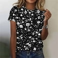 thumbnail image 2 of Perfectbot Women Tops Crew Neck Loose Short Sleeve Print Casual Summer Shirts Size S-5XL, 2 of 5