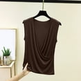 thumbnail image 2 of Jerdar Women's Cowl Neck Draped Cap Sleeve Solid Tank Top Lightweight Summer Casual Tops XXXL, 2 of 8