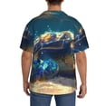 thumbnail image 3 of Balery Sunshine Underwater Sand Turtle Camisa Casual de Manga Corta con Botones para Hombre, Texturizada, Estilo Cubano, para Playa, Verano-X-Large, 3 of 5