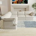 thumbnail image 4 of Sodrens Modular Sectional Sofa,Modern Corner Sofa Linen Fabric Couch Free Combination Sofa,5-Seat Sofa for Living Room,Beige, 4 of 15