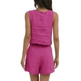 thumbnail image 5 of STARVNC Women Square Neck Sleeveless Shorts Linen Matching 2 Piece Sets, 5 of 7