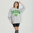 thumbnail image 2 of Women's Gameday Couture Ash Oregon Ducks Oversized Tradition Refined Premium Fleece Sweatshirt, 2 of 3