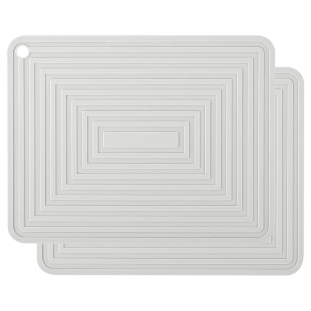 Alfombrillas multiusos resistentes al calor para encimeras de cocina, almohadillas calientes flexibles para cocina, juego de 2 alfombrillas calientes de silicona duraderas (gris claro)