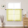 thumbnail image 3 of MKHILL 36 Inch Short Sheer Curtains 2 Panels Set, 42x36 Light Filtering Voile Drapes for Laundry RV Bedroom Small Window, Rod Pocket Panels, Each 42" W x 36" L, Lemon Yellow, 3 of 9