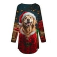 thumbnail image 5 of YUGYXL Christmas Shirts for Women Funny Xmas Long Sleeve Tunic Tops Vintage Christmas Graphic Blouse F Multicolor XXL, 5 of 5