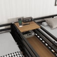 thumbnail image 5 of Harper & Bright Designs Twin Size Metal Loft Bed with Double Desk and Wardrobe, Twin Over Twin Loft Bed with Shelves and Electrical Outlet, Natural Wood, 5 of 14