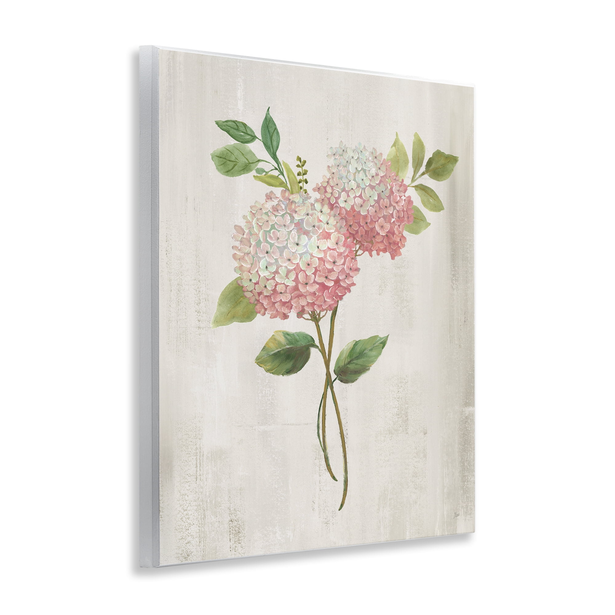 Stupell Industries Pink Hydrangea Paired Stems Wall Plaque Art, design by Nan