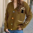 thumbnail image 5 of Jjayotai Women's Cozy Solid Cardigan with Colorful Buttons and Floral Embroidery Perfect Cardigans for WomenTrendy Green M, 5 of 5