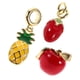 thumbnail image 2 of 3 colgantes de frutas: colgante de metal 3D de manzana, piña y avellanas, ideal para collares, pulseras, pendientes, joyas y llaveros., 2 of 6
