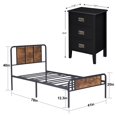 thumbnail image 7 of VECELO 3-Piece Bedroom Sets Metal Bed Frame and 2 Nightstands, 7 of 7