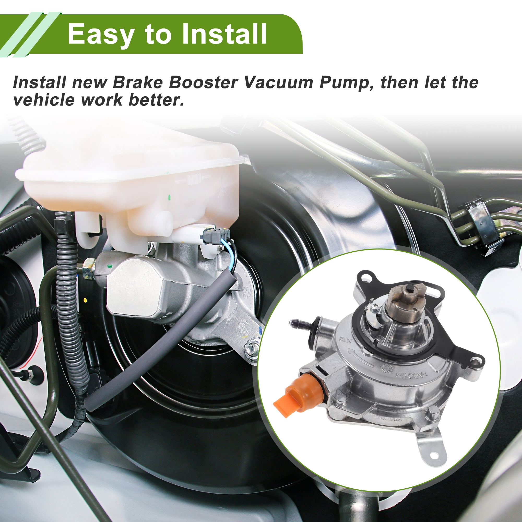 Unique Bargains Brake Vacuum Pump No.DS7G2A451CB Engine Vacuum Pump for Ford Escape 1.5L 2017-2019 Aluminum Alloy Silver Tone 1 Pcs