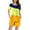 Yellow, variant on Jamicy Night Shirts for Women Sleepwear Fashion Casual Loose Stripe Printed Round Neck Button Shorts Short Sleeve Comfortable Ladies Pajamas Set