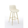 thumbnail image 5 of 2 Bar Stools, 26 Inch, Cream Velvet Fabric Counter Stool With Golden Leg And Footrest, Of Inch &, 5 of 7