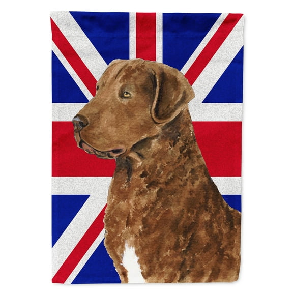 Curly Coated Retriever with English Union Jack British Flag Garden Flag
