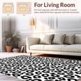 thumbnail image 2 of ODIKA 8'x8' Machine Washable Non-Slip Area Rug, Charming Interlocking Spotted With Bold Black and Motifs High Traffic Rug, Black, 313476, 2 of 7