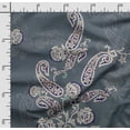 thumbnail image 2 of Soimoi Asian Paisley Printed, Poly Canvas Fabric, Decor Sewing Fabric by The Yard 56 Inch Wide,Decorative Fabric for Curtains Tote Bags, Teal Blue, 2 of 5