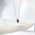 thumbnail image 4 of Gem Stone King 1.00 Ct Oval Checkerboard Red Garnet 925 Sterling Silver Pendant With Chain, 4 of 4
