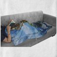 thumbnail image 6 of Cartoon Soft Flannel Fleece Throw Blanket, Fantasy Fisherman House Fairytale Underwater Life Fishes Coral Cloudy Sky, Cozy Plush for Indoor and Outdoor Use, 70" x 90", Blue Brown Green, by Ambesonne, 6 of 6