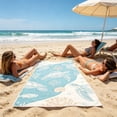 thumbnail image 4 of Beach Towel Bag, Portable Beach Towel Backpack, Integrated Beach Towel with Shoulder Strap, Breathable Cotton Linen Material, Geometric Design, Lightweight and Compact for Travel and Outdoor Use, 4 of 8