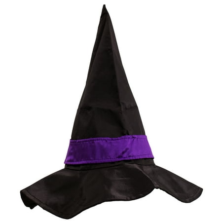 Veil Entertainment Halloween Classic Witch Costume Hat, Black Purple, One-Size