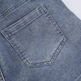 thumbnail image 6 of Ruyang Tween Girls Distressed Raw Hem Denim Shorts Teen Girls Elastic Waist Straight Leg Jean Shorts Kids Y2k Summer Denim Shorts, 6 of 6