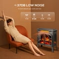 thumbnail image 5 of Auseo Electric Fireplace Heater 25’’ with 3D Realistic Flame Effect, Freestanding Fireplace with Remote Control, Timer, Different Flame Color,2 Heating Modes 500W/1500W, Grey, 5 of 6