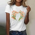 thumbnail image 2 of Womens Summer Graphic Tee Shirts Daisy Printed Short Sleeve Shirts Pullover Sweater Blouses Loose Fitted Tunics Tops Comfort Casual Tops Beach Holiday Blouses Trendy 2025 Summer, 2 of 5