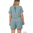 thumbnail image 4 of TheLovely Women & Plus Short Sleeve Romper with Elastic Waist & Keyhole Back Summer Loungewear, 4 of 5