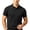 Black, variant on Men's Smart Casual Knit Polo Shirt, Hollow Out Textured Short Sleeve Shirt for office & Weekend Green