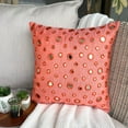 thumbnail image 4 of The HomeCentric Throw Pillow Case Peach Orange Pillow Shams Mirror Pillow Sham Pack of 2 24x24 inch (60x60 cm) Pillow Sham Square Silk Shams Contemporary Pillow Shams Circles & Dots - Mirror Fun, 4 of 10